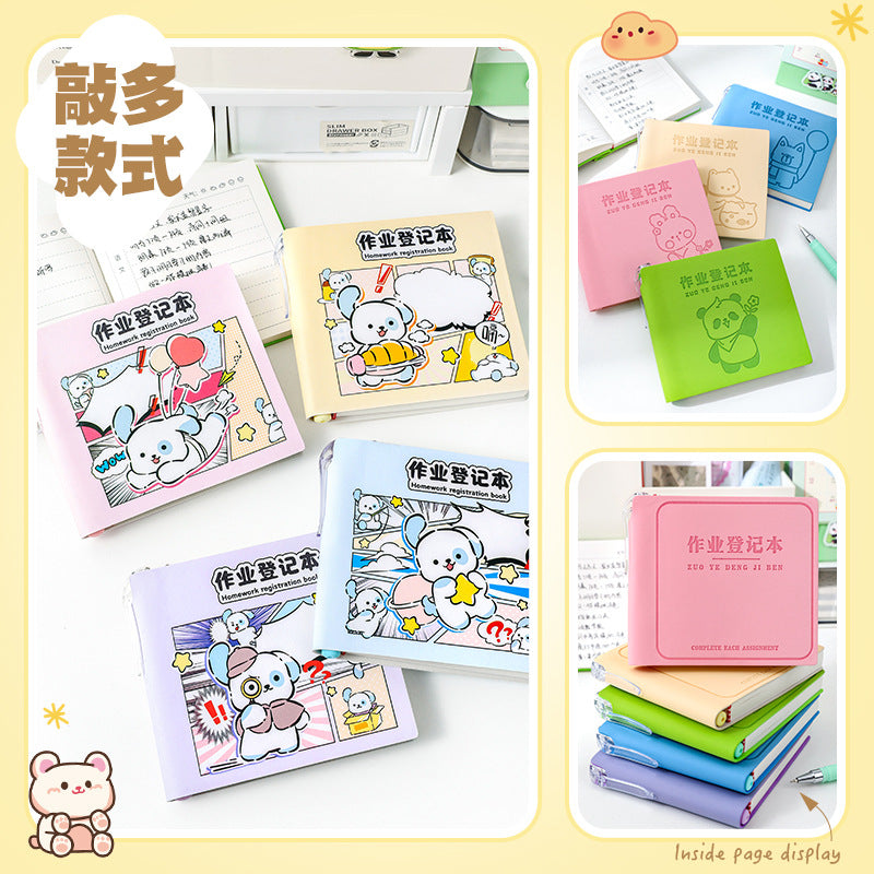 Student Homework Record Notebook with Neutral Pen, Portable and Waterproof