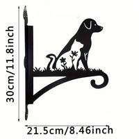 Modern Dog Silhouette Metal Plant Hanger Bracket for Outdoor Wall Decor, Flower Pots, and Lanterns