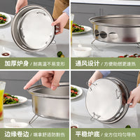 Portable Stainless Steel Disposable BBQ Grill for Camping and Indoor Grilling, Smokeless Charcoal Grill