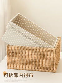 Hand-Woven Rattan Storage Basket for Keys, Remote Controls, Snacks, and Fruit