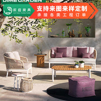 Outdoor Wicker Rattan Sofa Set with Coffee Table for Patio Balcony Villa Terrace
