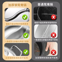 Stainless Steel Divided Hot Pot with Lid, Induction Compatible, Thickened Shabu Shabu Pot for Home Use