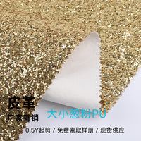 Glitter Sequin PU Leather Fabric for Christmas & New Year Decorations, Handbags, and Crafts