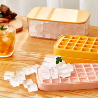 Food-Grade Silicone Ice Cube Tray with Lid and Storage Bin, Large Capacity for Home Refrigerators