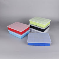 12-Cavity Silicone Ice Cube Tray Large Capacity Square Ice Mold for Milk Tea Shops Home Freezing