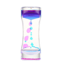 Creative Dual-Color Liquid Hourglass Oil Drip Timer Acrylic Desktop Ornament for Stress Relief