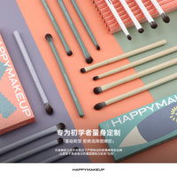 HAPPY MAKEUP 4-Piece Soft Eyeshadow Brush Set for Blending and Nose Contouring