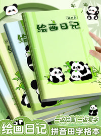 Children's Drawing and Writing Notebook for Kindergarten and Primary School, Picture-Based Writing Practice Book with Pinyin Grid
