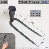 Forged Two-Pronged Hand Rake for Gardening and Soil Cultivation