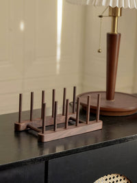 Premium Black Walnut Wood Hat Organizer Display Rack for Baseball Caps and Duckbill Hats