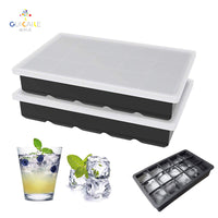 Food Grade Silicone 15-Compartment Ice Cube Tray with Lid and Tongs for Whiskey, DIY, and Baby Food Storage