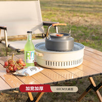 Portable Aluminum Roll-Up Camping Table and Folding Fishing Stool Set for Outdoor Picnic
