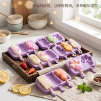 Silicone Ice Pop Molds with Lid for DIY Ice Cream & Popsicles, Reusable & Safe Material
