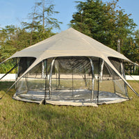 Large 8-Person Waterproof UV-Protected PVC Yurt Tent for Family Camping