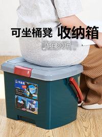 Portable Storage Box with Lid, Thickened, Seatable, Large Capacity for Outdoor, Car, Fishing, and Organization