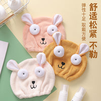 Parent-Child Cartoon Coral Fleece Hair Drying Towel Set for Adults and Kids