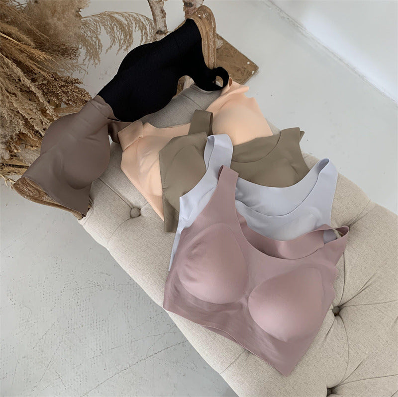 Cloud Latex Wireless Bra for Women, Seamless Gather Comfort Vest Style Maternity Sports Underwear