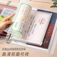 Family Document Organizer with A4/B5 Loose-Leaf Pages and Card Holders