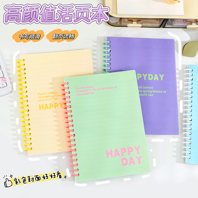 Macaron Color Coil Notebook A5 Detachable Thickened Journal for Students