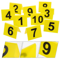 Crime Scene Evidence Marker Set - 10 Yellow Numbered Tent Cards for Haunted House & Escape Room Decor