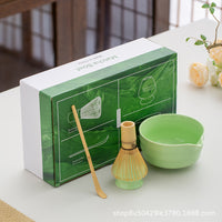Luxury Japanese Matcha Tea Ceremony Set with Ceramic Bowl and Bamboo Whisk