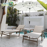 Outdoor Aluminum Alloy Beach Pool Lounge Chair with Waterproof Sunscreen Fabric