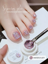 Glitter Gel Nail Polish Kit - Ultra-Shine Large Sequin UV Gel for Dazzling Manicures
