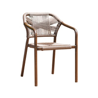 Handwoven Rattan Patio Bistro Set with Coffee Table and Chairs, Modern Minimalist Design