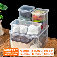 Dustproof Transparent Plastic Tea Cup and Teabag Organizer Box with Lid for Desktop