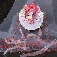 Hanfu Photography Prop Silk Flower Tambourine Hand Drum for Dance Performance and Folk Dance