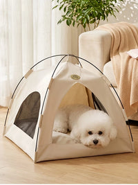 Pet Tent Bed Semi-Enclosed Cat House for All Seasons, Portable Dog Hideaway Sleeping Nest