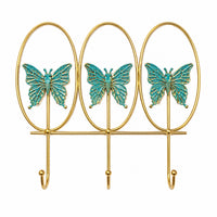 Creative Iron Art Butterfly Wall Hook for Entryway and Bedroom, Key and Clothes Organizer, Punch-Free
