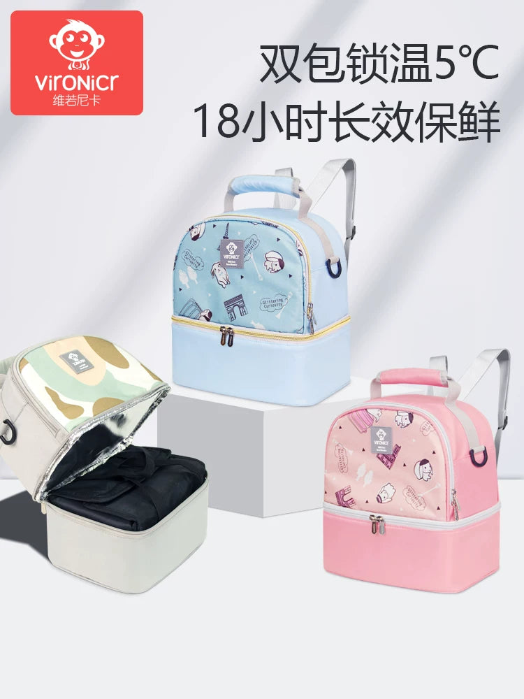 Vironicr Breast Milk Cooler Bag with Ice Packs and Liner for Pumping Moms