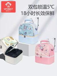 Vironicr Breast Milk Cooler Bag with Ice Packs and Liner for Pumping Moms