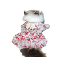 Handmade Floral Pet Princess Dress for Cats and Small Dogs