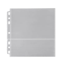 A5 Wide 7-Hole PP Card Album Pages for 6-inch Cards, Tickets, Postcards, Bookmarks - 2 Pockets