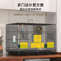Foldable Metal Bird Cage for Parakeets, Cockatiels, and Small Birds with Accessories