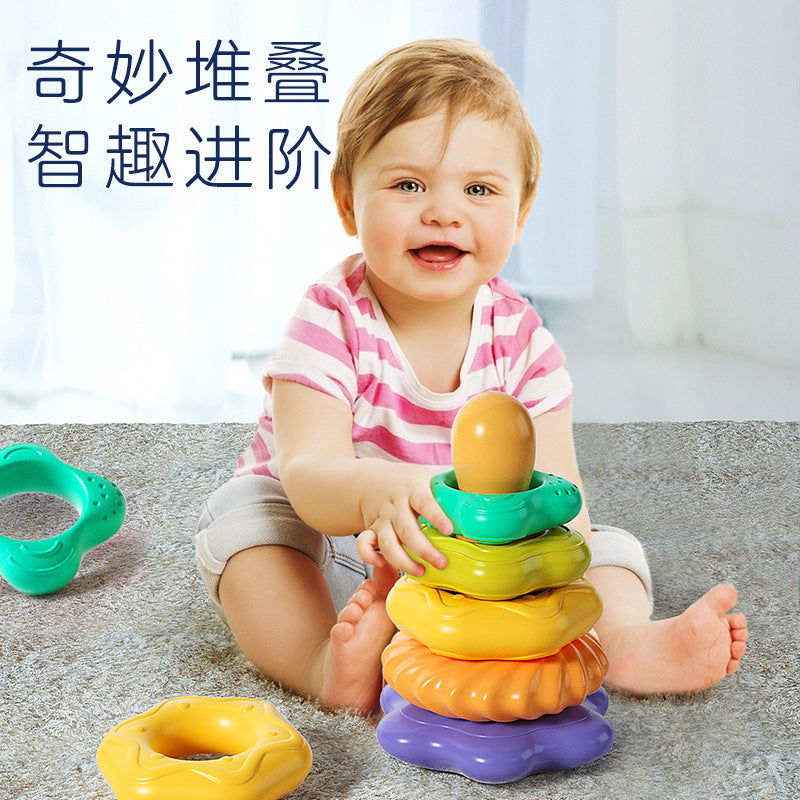 Rainbow Stacking Rings Educational Toy for Kids