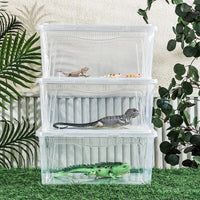 Reptile Terrarium Breeding Box for Lizards, Spiders, Snails, and Frogs with Feeding Bowl