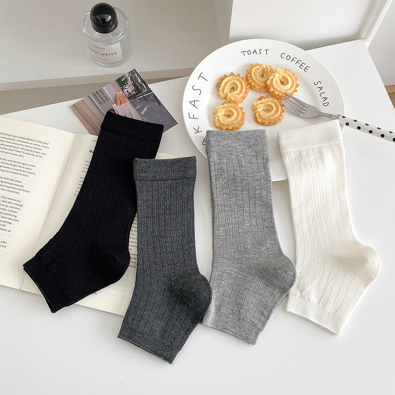 Ribbed Footless Leg Warmers for Women - Japanese Style Knit Boot Cuffs