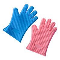 Silicone Heat Resistant Oven Mitts with Heart/Star Pattern for Kitchen Baking & BBQ