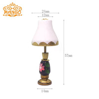Miniature Retro Metal Dollhouse Table Lamp for Home Decor