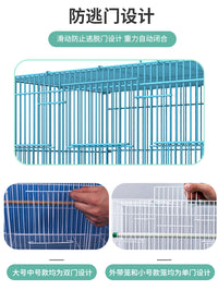 Large Outdoor Metal Bird Cage for Parrots, Mynahs, Thrushes, and Small Birds