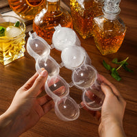 4-Cavity Sphere Ice Ball Maker Mold for Whiskey and Cocktails