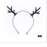 Christmas Reindeer Antler Headband Plush Dog Ear Hairband for Festivals and Parties