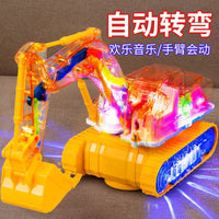 Kids Electric Universal Spray Train or Gear Excavator Toy with Music and Lights