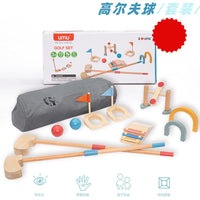 Kids Rainbow Simulation Golf Balance Training Game Set Indoor Outdoor Sports Wooden Toy