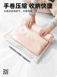 Roll-Up Compression Storage Bags for Travel, No Vacuum Needed, Luggage Organizer