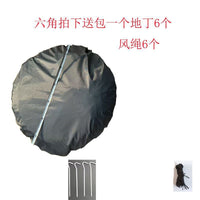 Hexagonal Pop-Up Camping Tent with Panoramic View, Sun Protection, and Insect Net