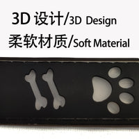 Luminous Pet Collar with Bone & Paw Print Design for Dogs, Glowing Necklace Leash